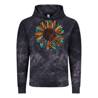 Cloud Black Fall Tooled Leather Sunflower Vintage Hoodie - RanaPortraitStore