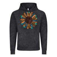 Vintage Arctic Fall Tooled Leather Sunflower Vintage Hoodie - RanaPortraitStore
