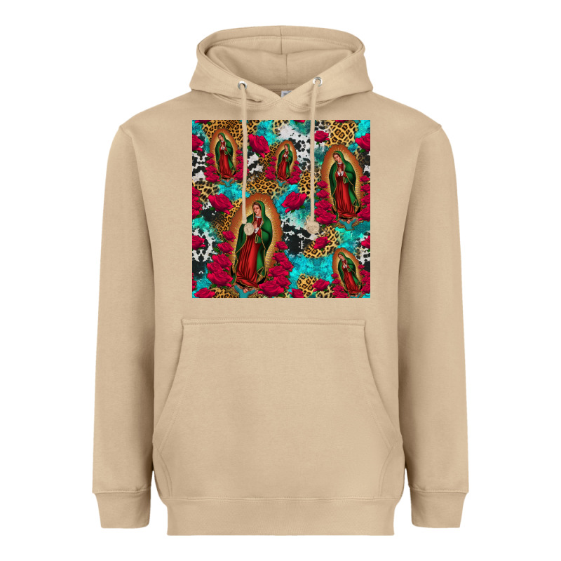 Lady Of Guadalupe Western Seamless Heavyweight Hoodie by Jasminsmagicworld | Teevron