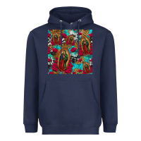 Navy lady of guadalupe western seamless Heavyweight Hoodie - Jasminsmagicworld