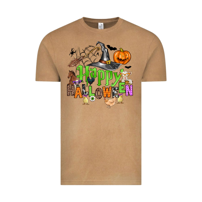 Happy Halloween Farm Animals Vintage Tee by Zillion Design Studio | Teevron