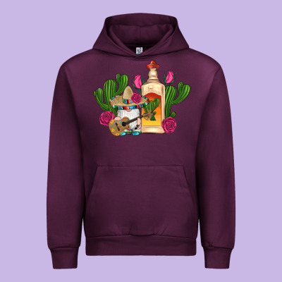 Mexican Tequila Gnomes Guitar Roses Cactus Serape Urban Hoodie Designed By Artiststas