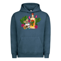 Pigment Midnight Navy mexican tequila gnomes guitar roses cactus serape Urban Hoodie - Artiststas