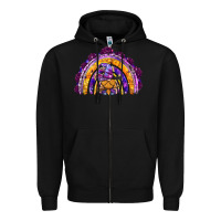 Black witchy gnome rainbow Zipper Hoodie - BundleAndBundleShop