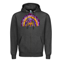 Charcoal Heather witchy gnome rainbow Zipper Hoodie - BundleAndBundleShop