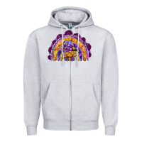 Heather Grey witchy gnome rainbow Zipper Hoodie - BundleAndBundleShop
