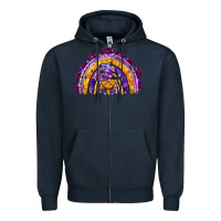 Navy witchy gnome rainbow Zipper Hoodie - BundleAndBundleShop