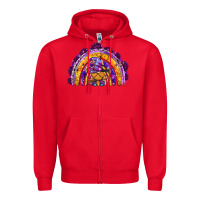 Red witchy gnome rainbow Zipper Hoodie - BundleAndBundleShop