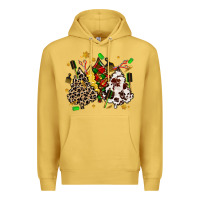 Antique Gold hair stylist with christmas tree Premium Hoodie - MaliasSmallBusiness