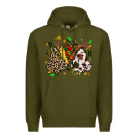 Army Green hair stylist with christmas tree Premium Hoodie - MaliasSmallBusiness