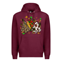 Burgundy hair stylist with christmas tree Premium Hoodie - MaliasSmallBusiness