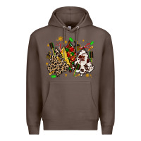 Coffee hair stylist with christmas tree Premium Hoodie - MaliasSmallBusiness