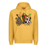 Mustard hair stylist with christmas tree Premium Hoodie - MaliasSmallBusiness