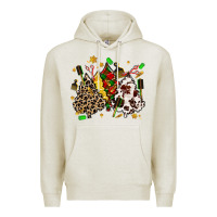 Oatmeal Heather hair stylist with christmas tree Premium Hoodie - MaliasSmallBusiness