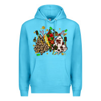 Ocean Blue hair stylist with christmas tree Premium Hoodie - MaliasSmallBusiness