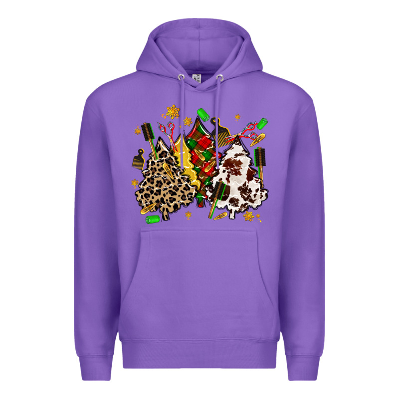 Hair Stylist With Christmas Tree Premium Hoodie by MaliasSmallBusiness | Teevron