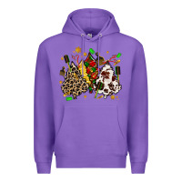 Purple hair stylist with christmas tree Premium Hoodie - MaliasSmallBusiness