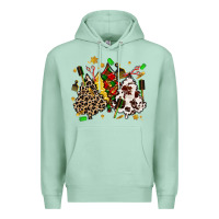 Seafoam hair stylist with christmas tree Premium Hoodie - MaliasSmallBusiness