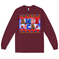Burgundy america thunderbolt Long Sleeve Tee - HRA Design Shop