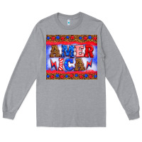 Heather Grey america thunderbolt Long Sleeve Tee - HRA Design Shop