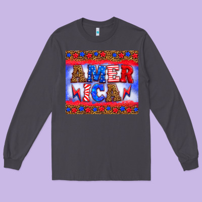 America Thunderbolt Long Sleeve Tee Designed By Hra Design Shop