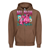 Chestnut Breast Cancer My Mom Is A Fighter Zipper Hoodie - Artiststas