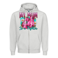 Dove Grey Breast Cancer My Mom Is A Fighter Zipper Hoodie - Artiststas
