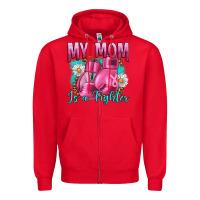 Red Breast Cancer My Mom Is A Fighter Zipper Hoodie - Artiststas