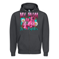 Smoke Breast Cancer My Mom Is A Fighter Zipper Hoodie - Artiststas
