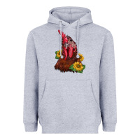 Heather Grey rooster sunflower Heavyweight Hoodie - BarkalooDesign