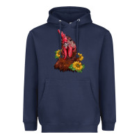 Navy rooster sunflower Heavyweight Hoodie - BarkalooDesign