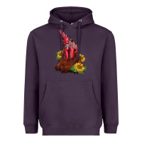 Plum rooster sunflower Heavyweight Hoodie - BarkalooDesign