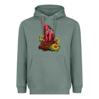 Sage rooster sunflower Heavyweight Hoodie - BarkalooDesign