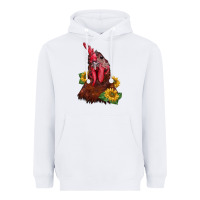 White rooster sunflower Heavyweight Hoodie - BarkalooDesign