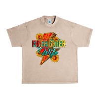 Firefighter Wife With Lightning Bolt Urban Heavy Tee | Teevron