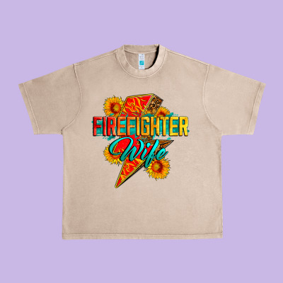 Firefighter Wife With Lightning Bolt Urban Heavy Tee Designed By Zillion Design Studio