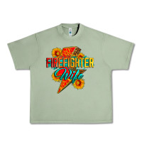 Oil Green firefighter wife with lightning bolt Urban Heavy Tee - Zillion Design Studio