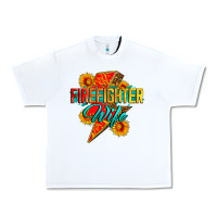 White firefighter wife with lightning bolt Urban Heavy Tee - Zillion Design Studio
