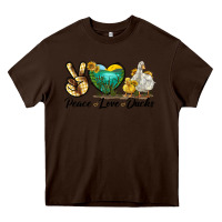 Chocolate Brown Peace Love Ducks Heavy Core Tee - LillyAllenDesigns
