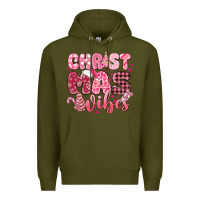 Army Green christmas vibes pink Premium Hoodie - MaliasSmallBusiness