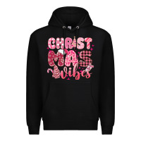 Black christmas vibes pink Premium Hoodie - MaliasSmallBusiness