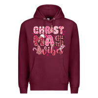 Burgundy christmas vibes pink Premium Hoodie - MaliasSmallBusiness