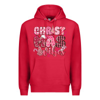 Cardinal christmas vibes pink Premium Hoodie - MaliasSmallBusiness