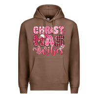 Chestnut christmas vibes pink Premium Hoodie - MaliasSmallBusiness
