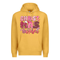 Mustard christmas vibes pink Premium Hoodie - MaliasSmallBusiness