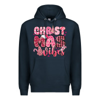 Navy christmas vibes pink Premium Hoodie - MaliasSmallBusiness