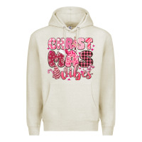 Oatmeal Heather christmas vibes pink Premium Hoodie - MaliasSmallBusiness