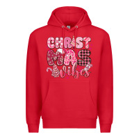 Red christmas vibes pink Premium Hoodie - MaliasSmallBusiness