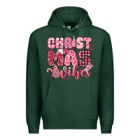 Sports Green christmas vibes pink Premium Hoodie - MaliasSmallBusiness