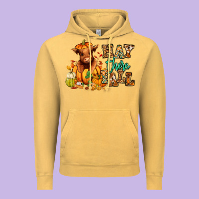Hay There Fall Pumpkin Heifer Vintage Hoodie Designed By Ranaportraitstore